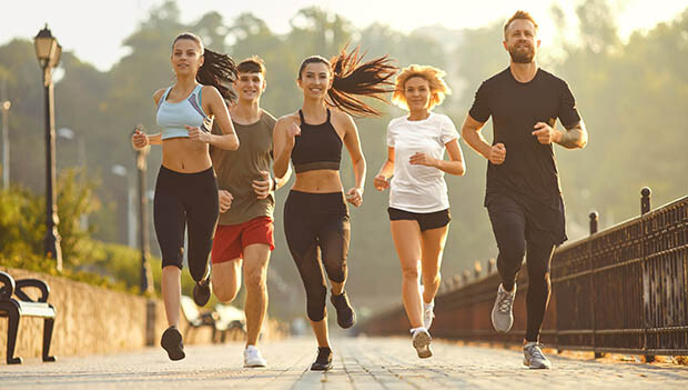 Runner training outdoors